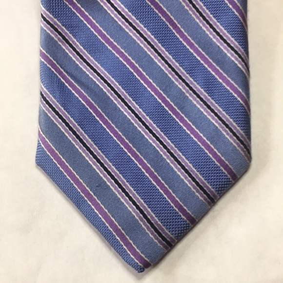 Robert Talbott Carmel light blue with purple diagonal stripes. Hand Sewn - Picture 4 of 9